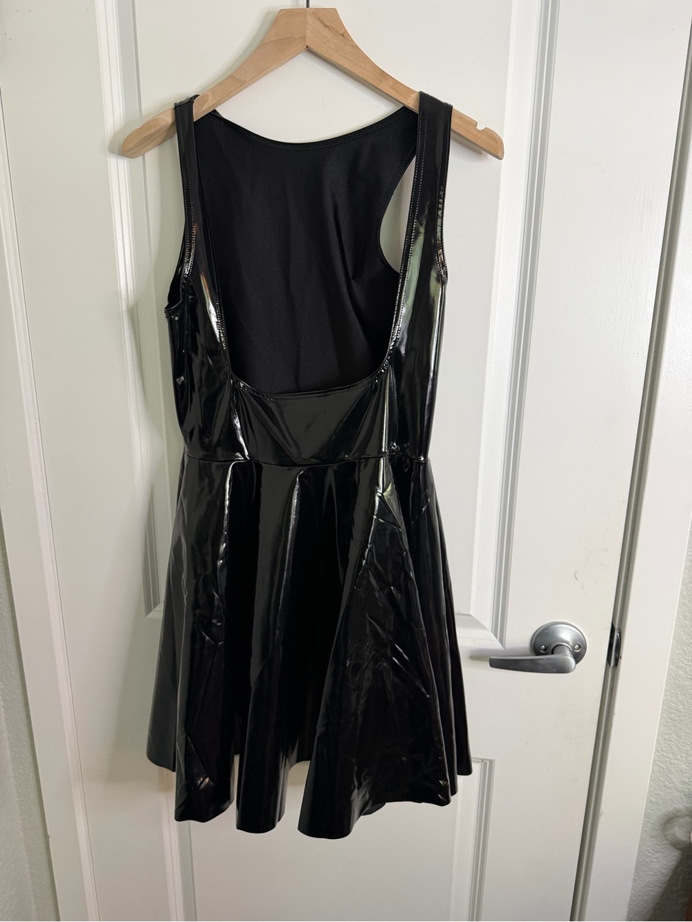 Blackmilk Black Patent Skater Mini Dress